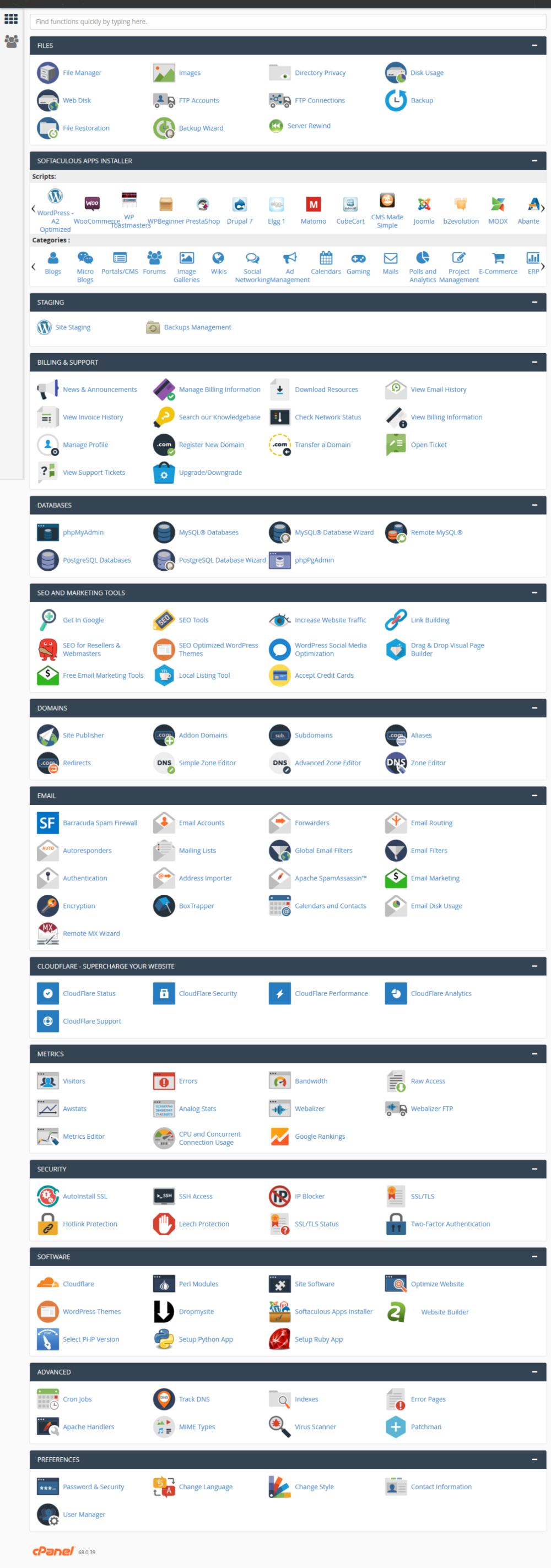 Cpanel Comparison